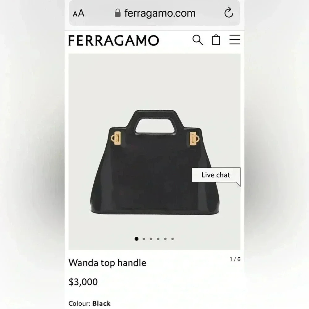 $3K Salvatore Ferragamo Wanda Top Handle Luxury Blk Leather Designer Handbag - Picture 2 of 16